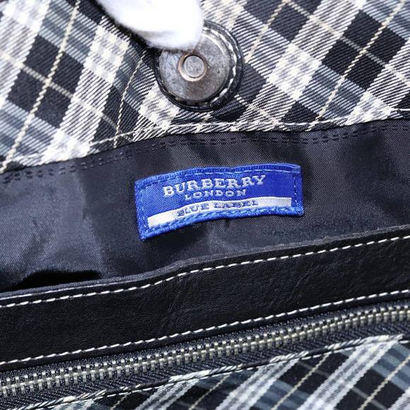 BURBERRY Blue Label Tote Bag Nylon Black Silver Auth 88574 - Picture 10 of 16
